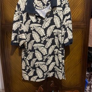 Men's Tropical Leaf Print Casual Shirt
